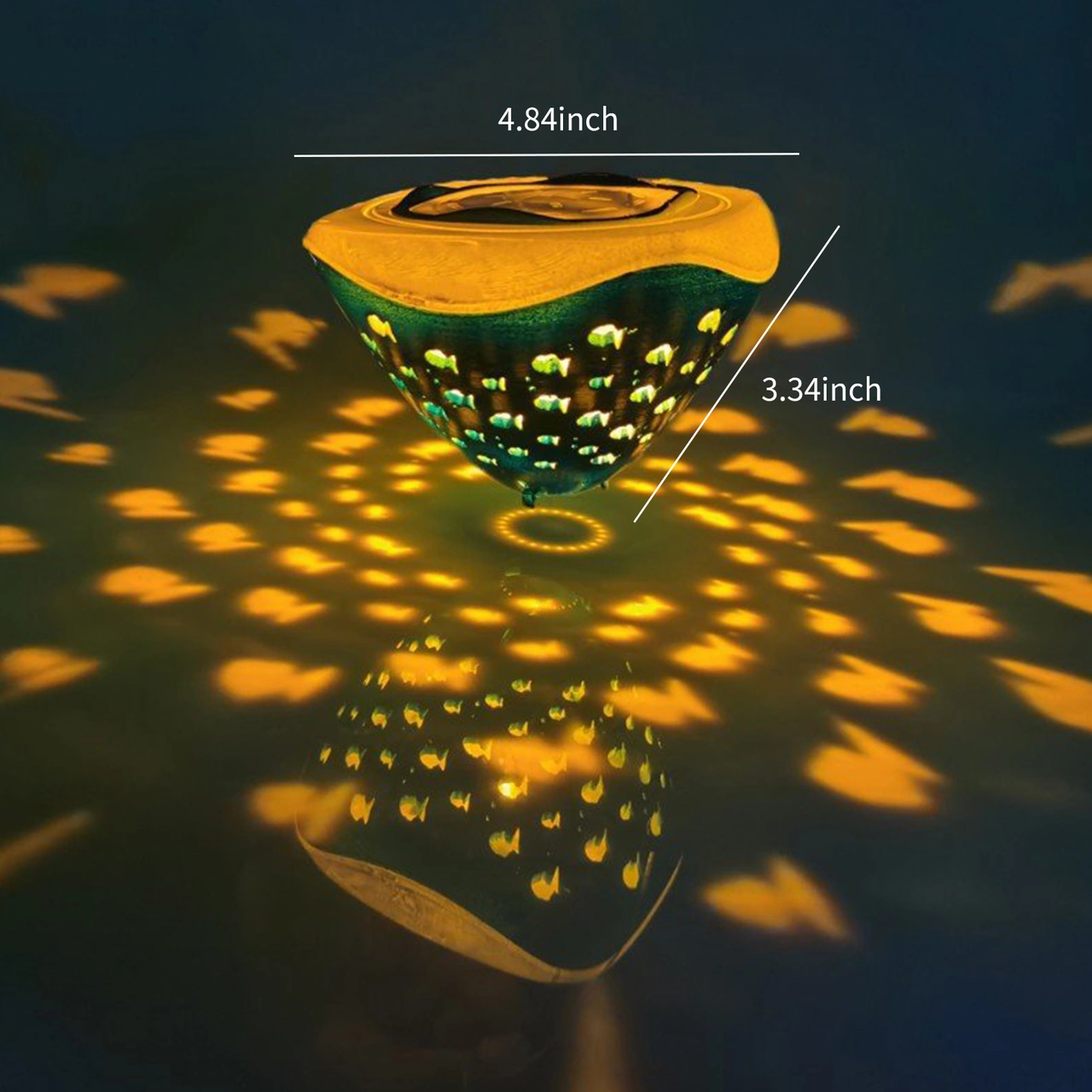 Yaleker Yüzme Havuzu/akcığı İçin Yüzen Balık Desenli Led Işık - 6 Mod 4 Tek Renk Sabit + 2 Dört Renk Dinamik - Bar/parti Stüdyosu Ambiyans Aydınlatması 1 Adet Mavi