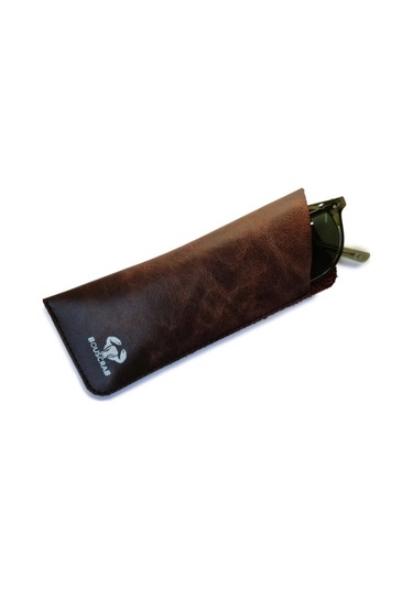 Bouscrab Gerçek Deri Gözlük Kılıfı Acı Kahverengi