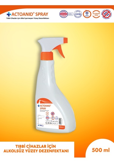 Acto Actoanıd Spray 500 Ml Alkol İçermeyen Yüzey Dezenfektanı