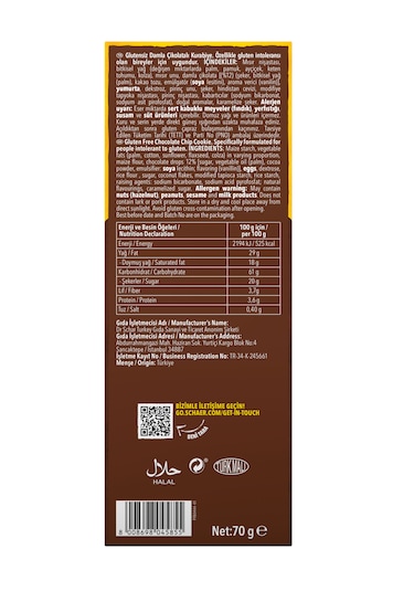 Schar Chocotti Glutensiz Damla Çikolatalı Kurabiye 70 G