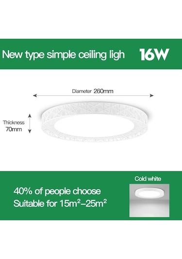 Canmeıjıa Yeni Kuş Yuvası Led Tavan Lambası 26cm 16w/30w/50w/70w Süper Parlak Tavan Işıkları Oturma Odası Yatak Odası İçin Yüzeye Monte 16w Cold White