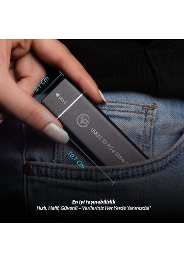 NPO DK02 NVMe M.2 USB-A Type-C Kablolu Taşınabilir Harici SSD Boş Kutu