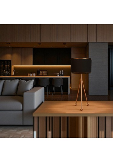 Peral Tripod Ayaklı Bronz Abajur Bronz