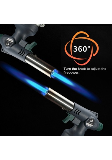 Vkemall Kamp Karbon Ateşleyici Açık Hava Barbekü Pişirme Ters Ateşleyici Taşınabilir Kart Tipi Alev Makinesi Mt-2913-h Taşınabilir Püskürtme Tabancası Gri Gri