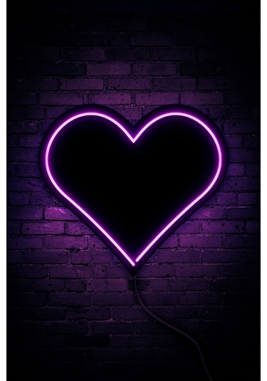 Kalp Neon Led Duvar Aydınlatması & Dekoru & Gece Lambası Pembe Pembe