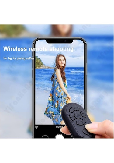 Tiktok Bluetooth Uzaktan Kumanda Düğmesi Sayfa Çevirici Video Kaydı Selfie Kumandası - Siyah