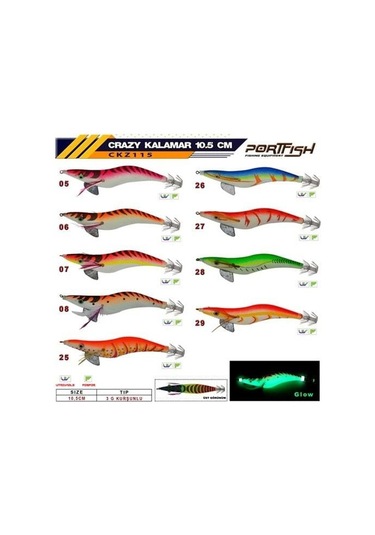 Portfish Crazy Kalamar Zokası 3 Gr Kurşunlu 10,5 Cm - 05