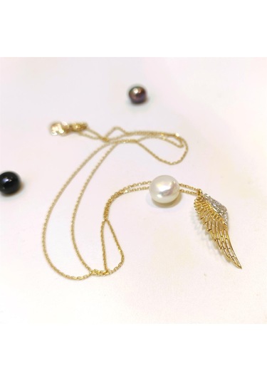 Altın Ürünler Melek Kanadı Kolye 14 Ayar