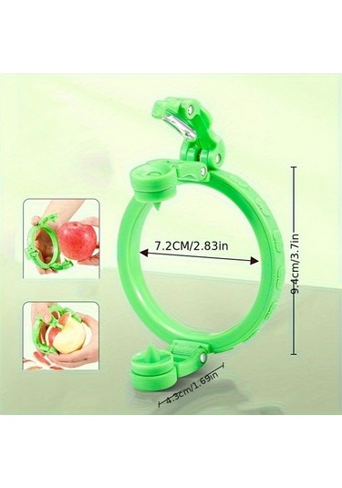 Fochsia Yeşil Sku 304 Paslanmaz Çelik Meyve Soyucu - Ergonomik Sap, Elma Patates İçin Kompakt Mutfak Aleti Yeşil