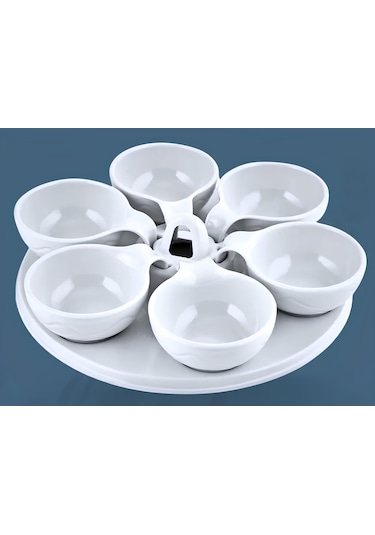 Decorandmore 6'lı Melamin Kahvaltılık, Çerezlik Beyaz