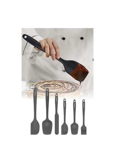 6lı Takım Yanmaz Yapışmaz Mutfak Pasta Slikon Yumurta Fırçası Kaşık Bıçak Spatula Seti Diğer