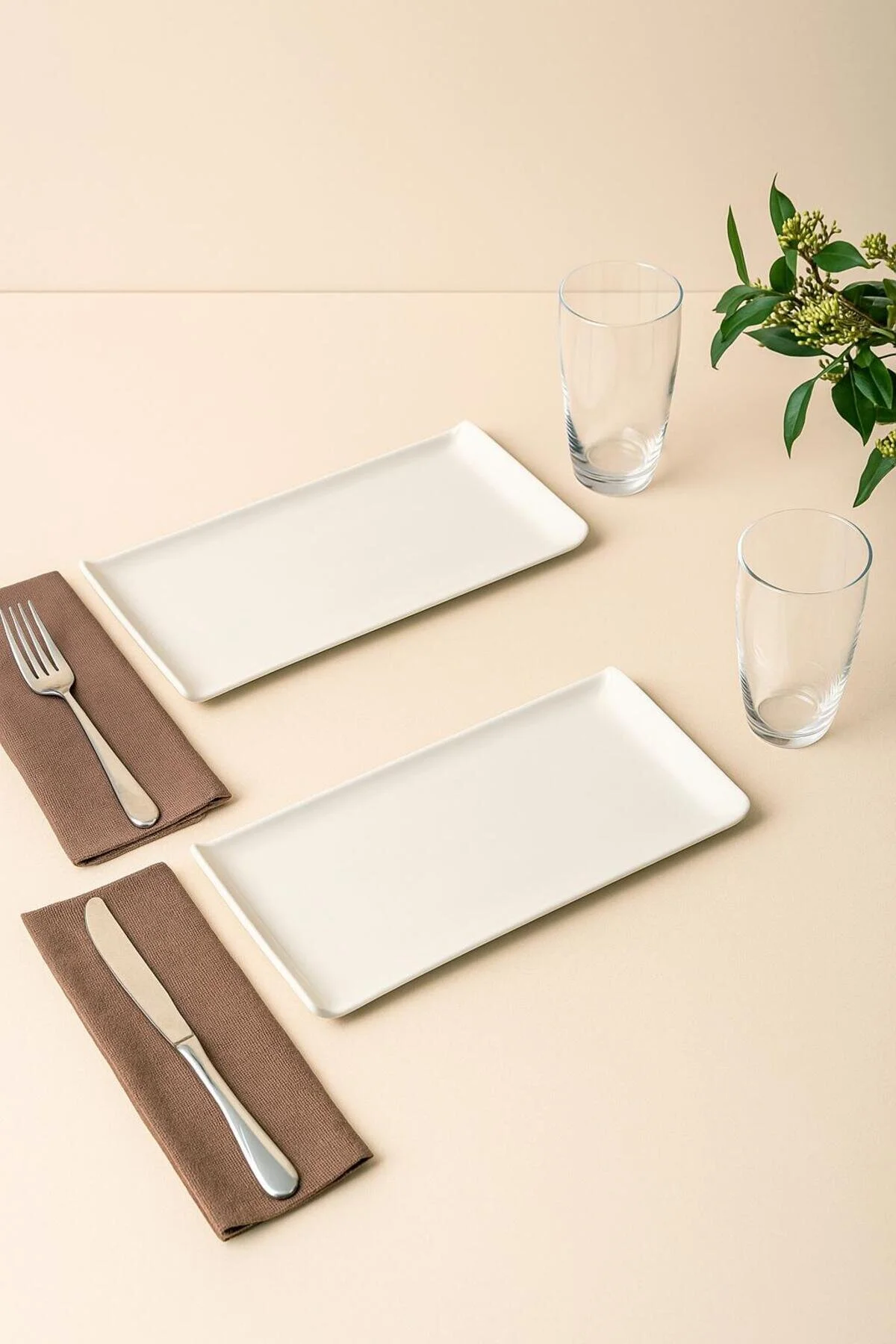 Krem 2 Li Porselen Tavuk Dünyası Tabağı 31 X 14 Cm Krem