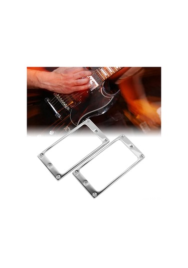 Hfambition Gitar Humbucker Pikap Kafası - Çinko Alyüminyum, Ses Kalitesini Artırır, 2 Adet, Gümüş Renk, 4x4mm Düz Çerçeve