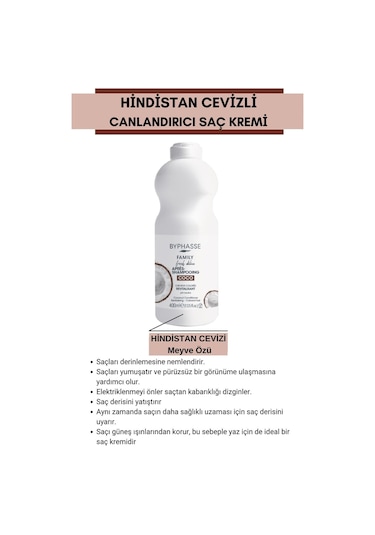 Byphasse Family Fresh Hindistan Cevizli Canlandırıcı Saç Kremi 400 ML