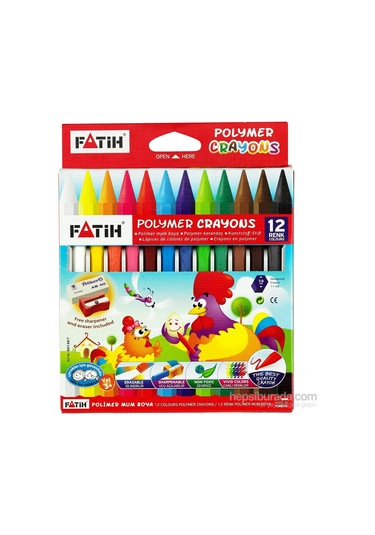 Fatih Mum Pastel Boya Polymer Crayons 12 Renk  50130-F