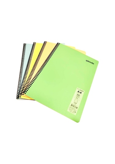 Mynote Flex Pastel Defter Pp Kapak Spiralli 80 Yp Çizgili 4 Lü Set Çok Renkli