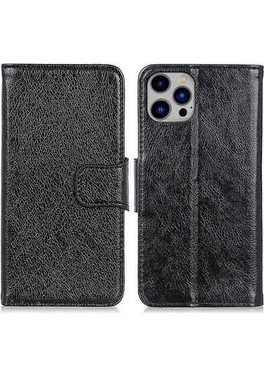 İphone Uyumlu 16 Pro Kılıfı Nappa Dokulu Bölünmüş Deri Düşmeye Karşı Darbeye Dayanıklı Telefon Kılıfı