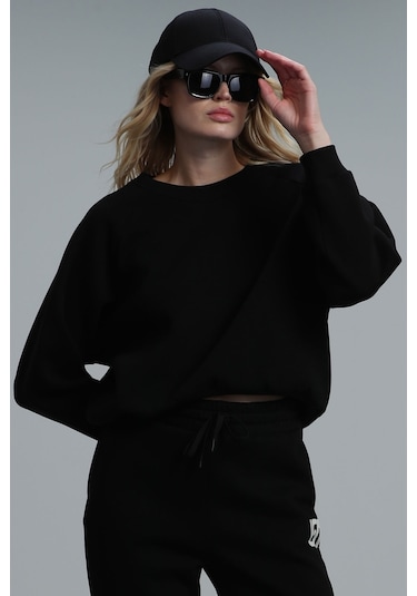Lufian Uwen Kadın Örme Sweatshırt Siyah 122030001100100 Siyah