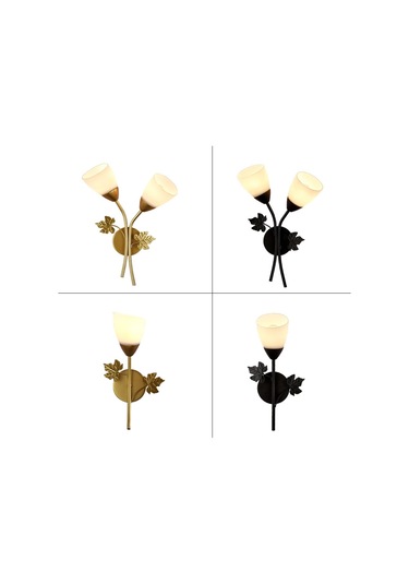 Demir Duvar Işıkları For Without Light Bulb Siyah Siyah