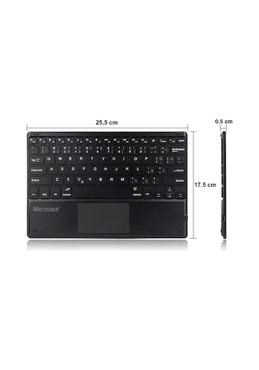 Microcase Lenovo Uyumlu Yoga Tab 11 YT-J706F 11" Bluetooth Touchpad Klavye 25 CM + Tablet Standı AL2758