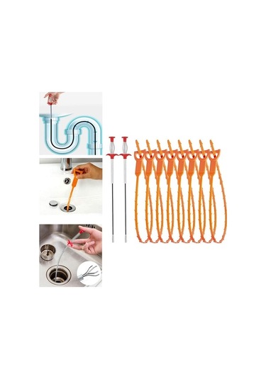 Bosphorusboutique02 Suntuk Drenaj Tıkanıklık Sökücü 10x Esnek Çok Yönlü Turuncu Ev Tipi Turuncu