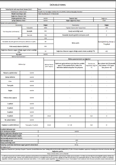 Beko 7081 Multimode EI No Frost Çekmeceli Derin Dondurucu İnox