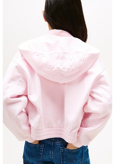 Kız Çocuk Beli Gipe Lastikli Fermuarlı Sweatshirt - Pembe Light Pink