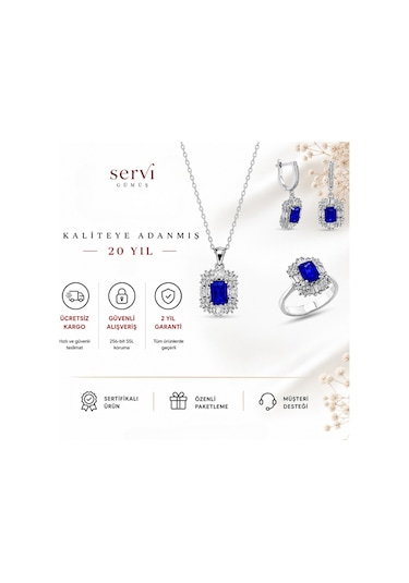 Servi 925 Ayar Gümüş Radiant Baget Set-33