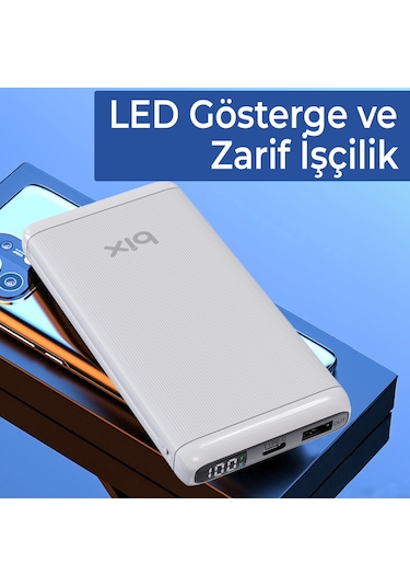 Bix Bxpb107 10000mah 20w Pd Type-c Usb Scp 22.5w Powerbank Beyaz