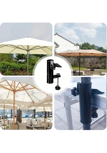Xuweiwei Siyah Ağır Hizmet Ayarlanabilir Şemsiye Askılığı Bahçe Balkon Dayanıklı Taban Siyah
