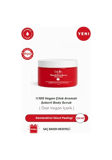 Lucille %100 Vegan Çilek Aromalı Vücut Scrub 250 ML