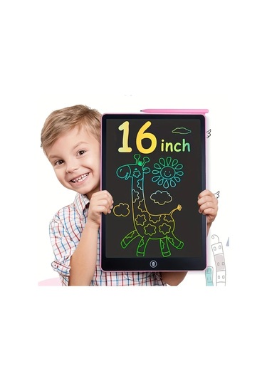 Userfriendly11 Kızlar Ve Erkekler İçin 16 İnç Lcd Yazı Tahtası Pembe Stilus Kalem Çizim Pad Eğitici Hediye