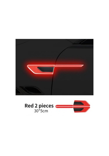 Kırmızı 2 Adet/takım Araba Yansıtıcı Oto Kamyon Güvenlik Uyarı Bandı Araba Kapı Koruyucu Tampon Anti-çarpışma Şeritleri Güvenli Reflektör