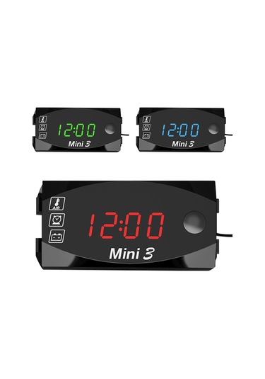 Motosiklet Dc 6 V-30 V 3 1 Dijital Zaman Saati + Termometre K14435-gr