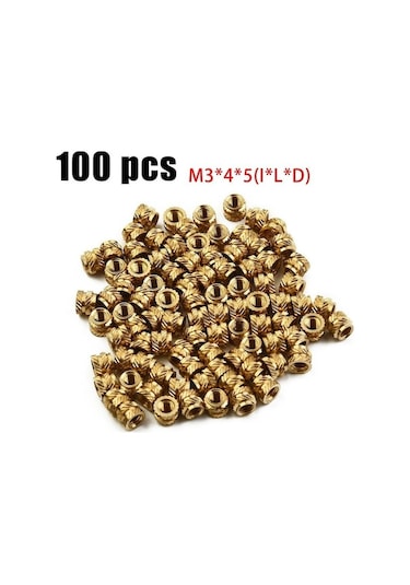 Novahub 3d Yazıcı Donanımı İçin Dişli Insert Bakır Somun Tipi Pirinç M3 4 5 M3 4 5