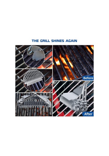 Dianziye Çelik Teli Isı Dayanıklı Barbekü Grid Temizleme Fırça - Kolay Temizlenir Dışarıda/içeride Kullanım Gümüş
