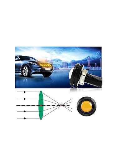 Ayna Altı Led Kartal Gözü Gündüz Farı Led Amber Turuncu 1 Çift