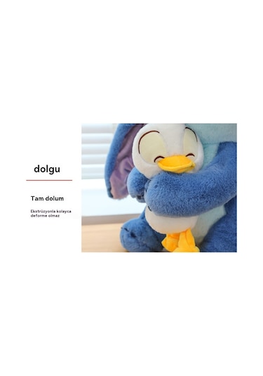 Lyon 30 Cm Sarılabilir Ördek Lilo Ve Stitch Peluş Oyuncak Bebek Mavi