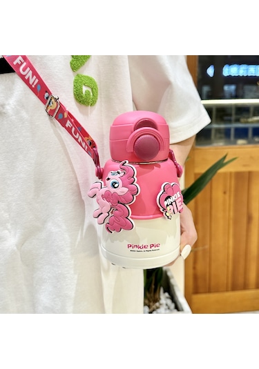 Cbtx My Little Pony Pipetli Paslanmaz Çelik Anaokulu Çocuk Matara Suluk 600 Ml Pembe