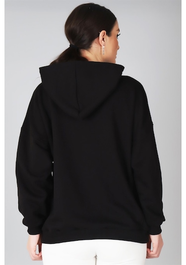 Sweetness Kadın Siyah Kapüşonlu Sweatshirt SIYAH