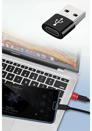 Buffer Usb'den Type-c 'ye Dönüştürücü Adaptör Veri Aktarımı Sağlayıcı Şarj Data Çevirici Çok Renkli