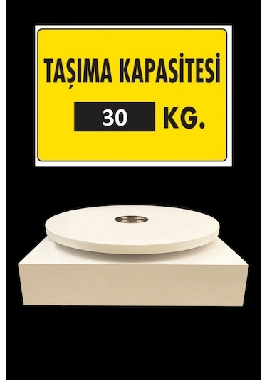 360 Derece Dönebilen Mdflam Elektrikli Döner Platform Beyaz