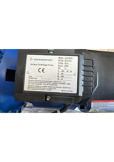Grandfar Gjsm800l1 Paslanmaz Jet Pompa 1,1 Hp