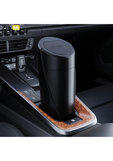 Dashanshop Pembe Beyaz Araç İçi Çöp Kutusu Portatif Araba Çöp Tenekesi Bardak Tutucu