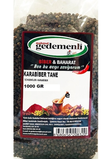 Gedemenli Karabiber Tane 1 KG