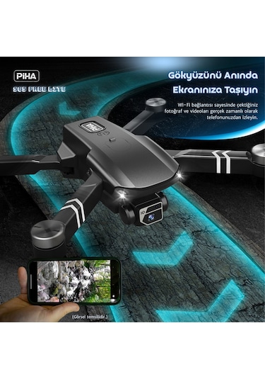 S65 Free Lıte 2 Batarya, 30 Dakika Uçuş, 1080p Çift Esc Kamera, Fırçasız Motorlu Drone/app Kontrlü/siyah