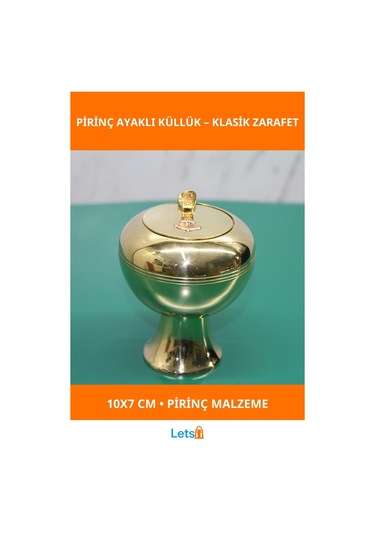Şık Pirinç Ayaklı Küllük 10x7 Cm Dayanıklı Tasarım