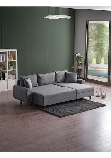 Kagu Corner Flavia Köşe Takımı Puflu Gri