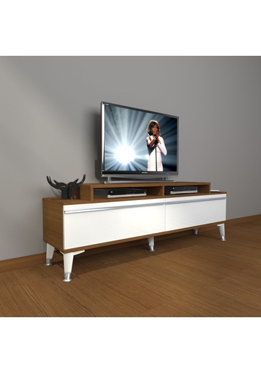 Decoraktiv Ekoflex 4 Mdf Silver Tv Ünitesi Tv Sehpası Ceviz - Beyaz