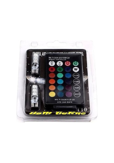 Extra Marketing Citroen Ds7 Uyumlu T10 Kumandalı Park Ampulü Rgb Çakarlı Park Modülü Kumandalı Ampül